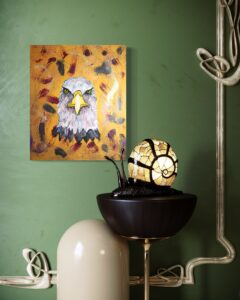 Eagly fly free abstrakter Adler in Gold