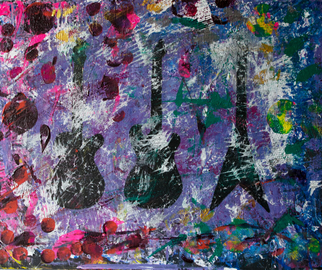 Difference, E-Gitarrenformen abstrakt dargestellt.