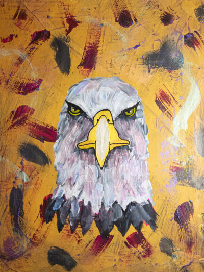 Eagly fly free abstrakter Adler in Gold