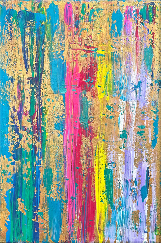 Bunt goldenes abstraktes Kunstwerk