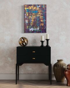 Eldorado II abstraktes Gemälde mit Goldelementen