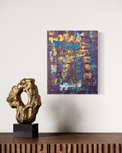 Eldorado II abstraktes Gemälde mit Goldelementen