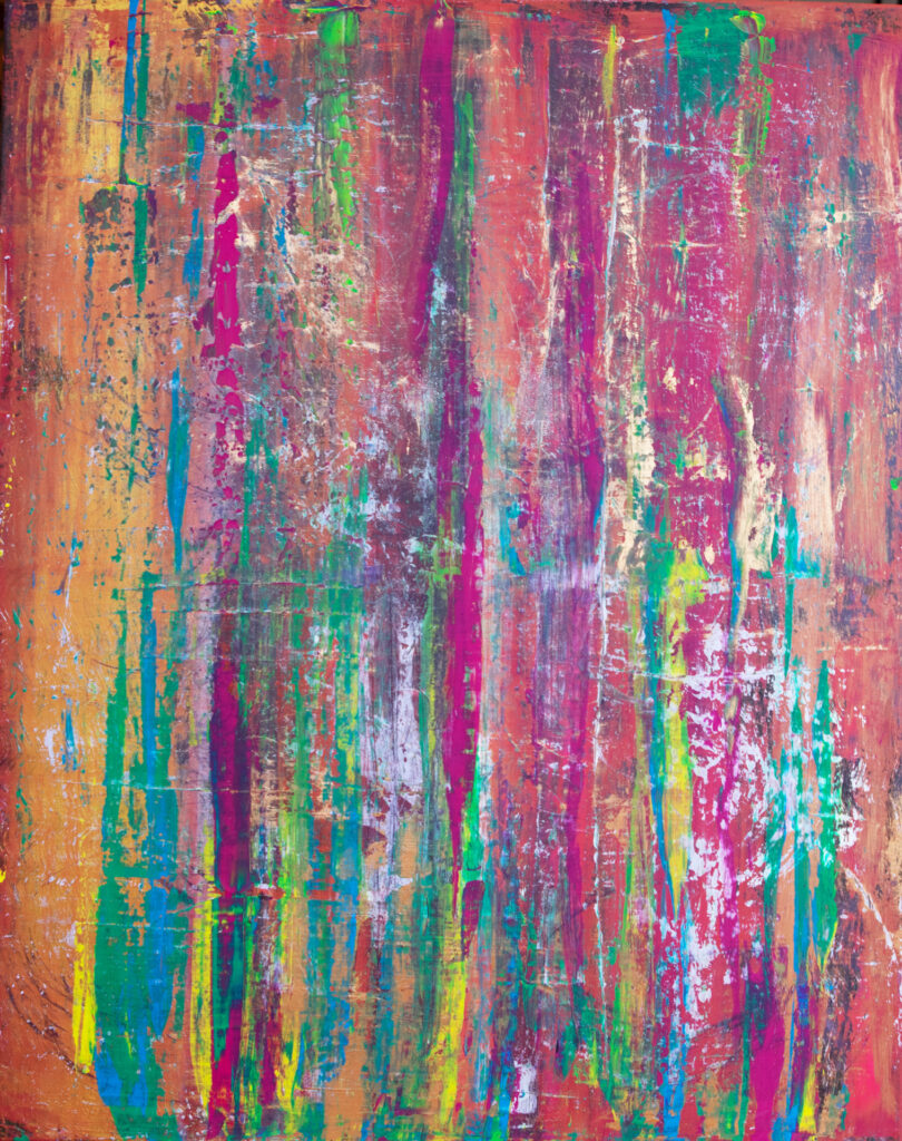 Acrylgemälde in warmen, weichen Farbtönen; Darstellung einer untergehenden Sonne in träumerischer Stimmung – inspiriert von der Ruhe und Melancholie des Abends zwischen Licht und Dunkelheit.