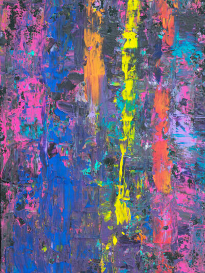 Abstraktes Acrylgemälde Aurora Gate von Ilse paints - ein Tor aus Licht und Farben, dass Hoffnung und Neubeginn symbolisiert